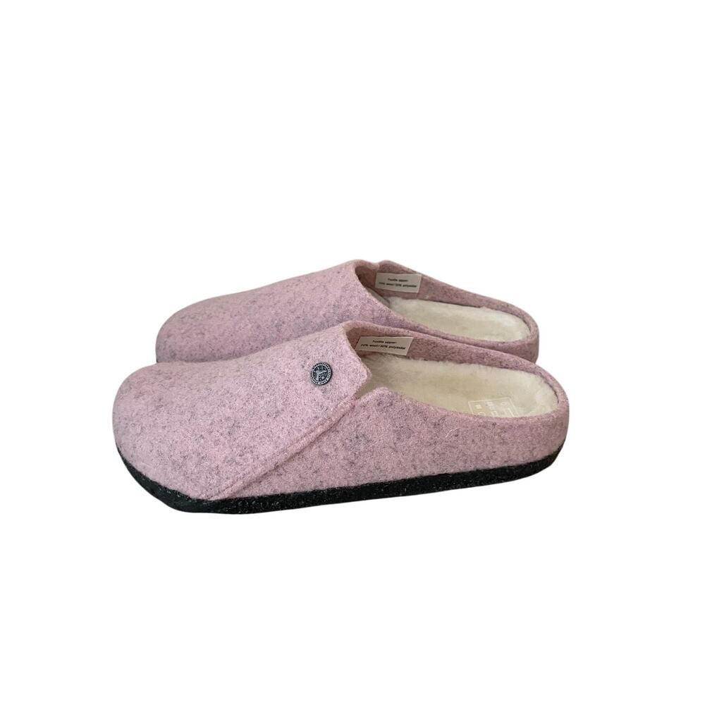 Newt Birkenstock Zermatt Rivet Kids Girls 34/ US 3 Soft Pink Shearling Slippers